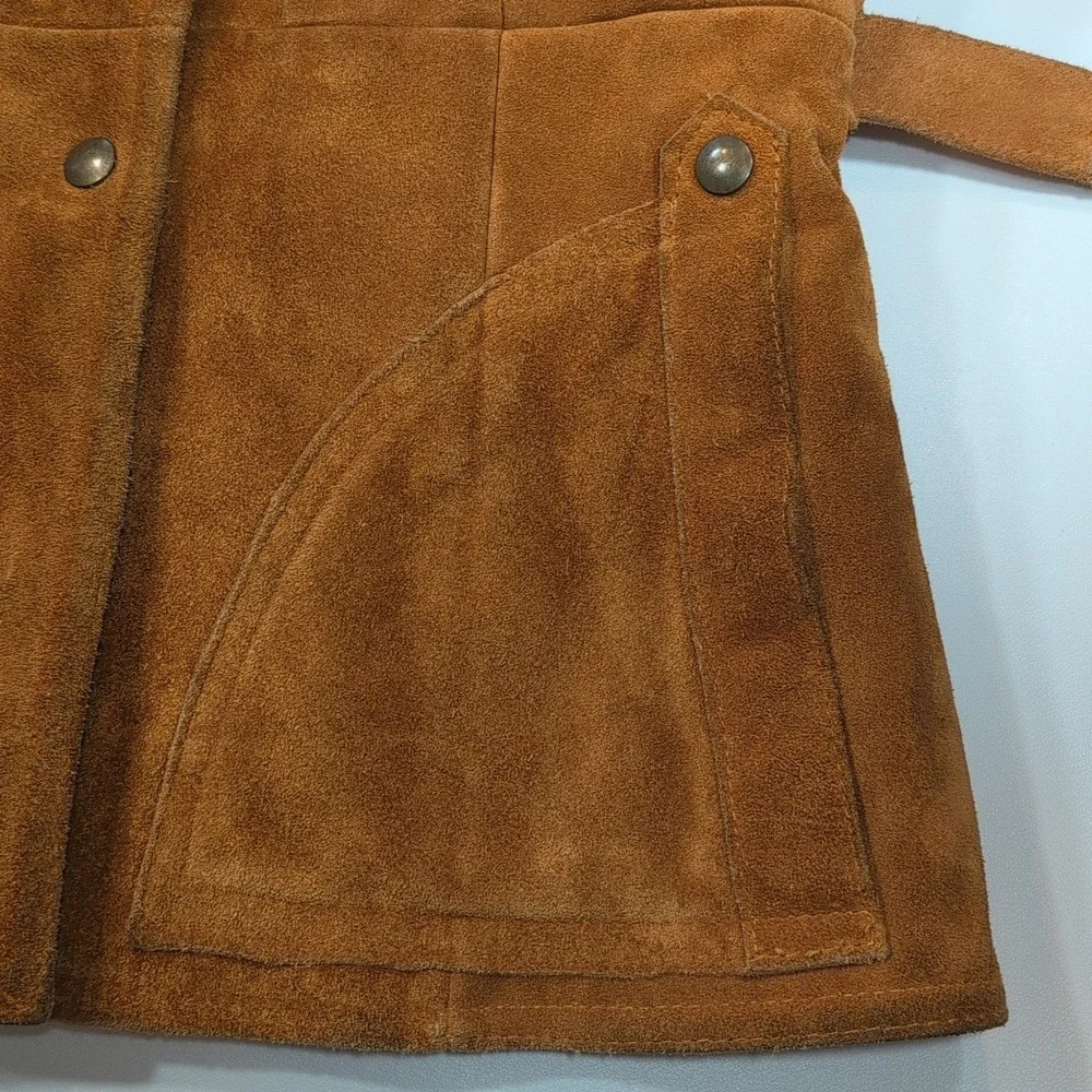 VTG Leatherscapade suede belted, snap up jacket W  pile furry interior. Small - Picture 4 of 16
